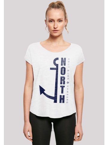 F4NT4STIC Long Cut T-Shirt North Anker Knut & Jan Hamburg Blau in weiß