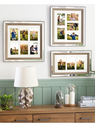 Beliani Fotorahmen SINTA in Silber/Braun/Beige - (W) 50 x (H) 50 x (L) 5 cm Vertikal