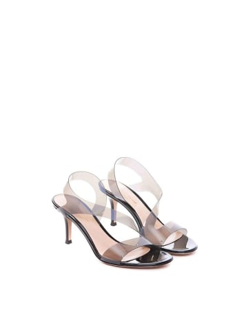 Gianvito Rossi Schwarz Gummi Stiletto Absatz Sandalen