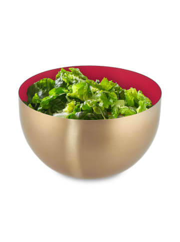 relaxdays 4 x Salatschüssel in Rot/ Gold - Ø 15 cm