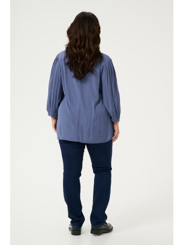 KAFFE curve Bluse langarm KCkamille Regular fit in Blue Indigo
