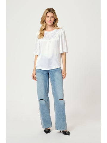 Kaffe Kurzarm-Bluse KAlinda Regular fit in Chalk