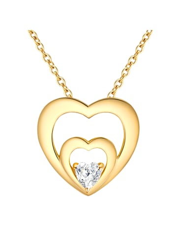 Rafaela Donata Halskette Herz Sterling Silber Zirkonia in gelbgold