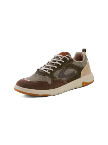 Camel Active Leichte Sneaker aus Leder und Textil in Khaki