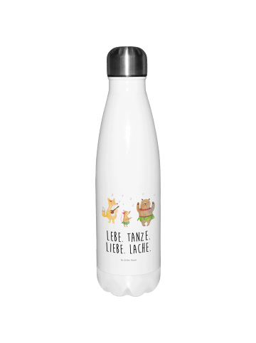 Mr. & Mrs. Panda Wasserflasche Waldtiere Aloha mit Spruch in Weiß