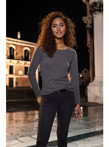 LASCANA Langarmshirt in anthrazit melange