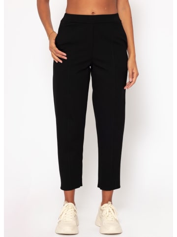 SASSYCLASSY Jersey Chinos mit Ziernaht in Schwarz