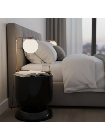 relaxdays Beistelltisch in Schwarz - (H)46 x (Ø)36 cm