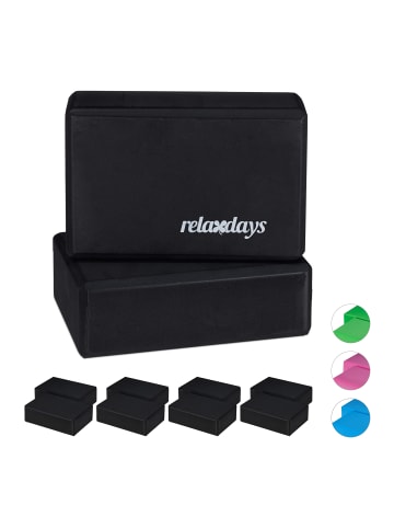 relaxdays 10x Yogablock in Schwarz - (B)23 x (H)8 x (T)15 cm