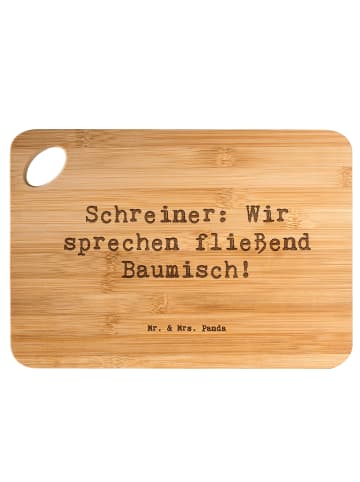 Mr. & Mrs. Panda Holzbrett Spruch Schreiner Baumisch mit Spruch in Braun