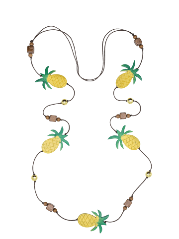 collezione alessandro Lange Kette " Pineapple " in gelb