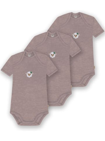 Normani Outdoor Sports 3er Set Baby Merino Body Kurzarm Tauranga in Rosa