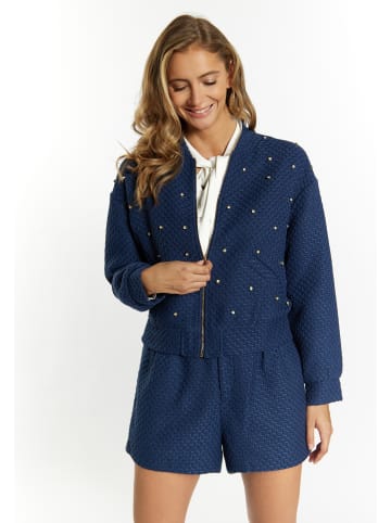 faina Boucé Jacke Mit Strass-Steinen in Marine