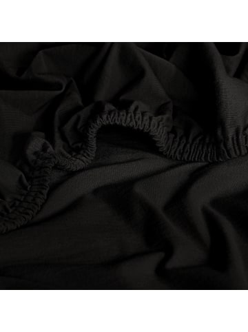 REDBEST Single-Jersey Boxspring-Spannbettlaken Denver in schwarz
