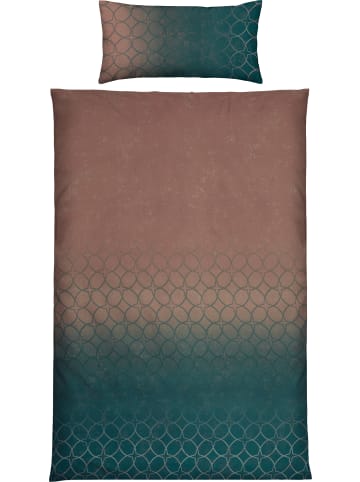 Erwin Müller Fein Biber Bettwäsche in braun-petrol