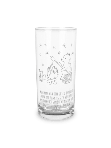 Mr. & Mrs. Panda Wasserglas Bär & Marienkäfer Lagerfeuer mit Spruch in Transparent