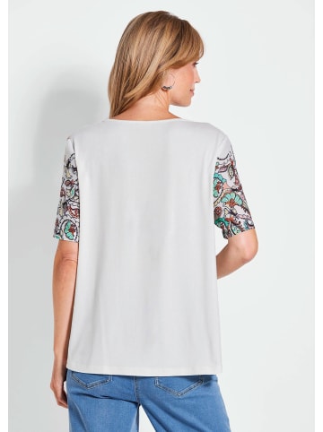 GOLDNER Kurzgröße:  Elegantes Shirt mit Paisley-Design in weiß / gemustert