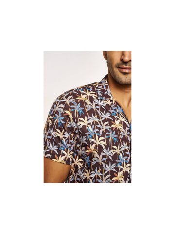 Wappen Langarm FreizeitHemd für Herren in braun