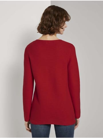 Tom Tailor Tom Tailor Longsleeve Strickpullover mit Rundhalsausschnitt in rot