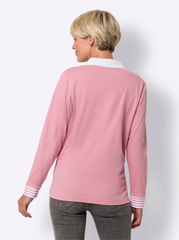 Sieh an! Langarm-Shirt in altrosa-weiß