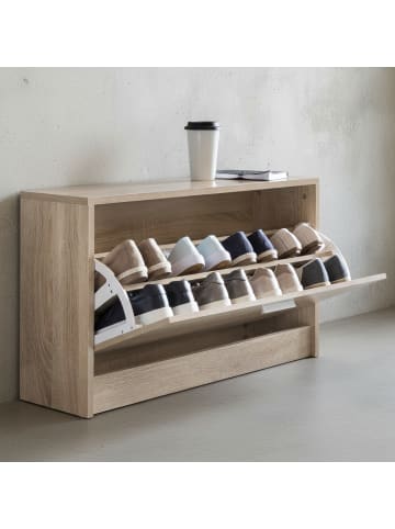 KADIMA DESIGN Schuhkipper aus Holz in Beige mit Ablage und 1 Fach in Beige