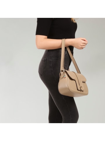 Florence Florence Schultertasche Leder taupe, beige ca. 33cm