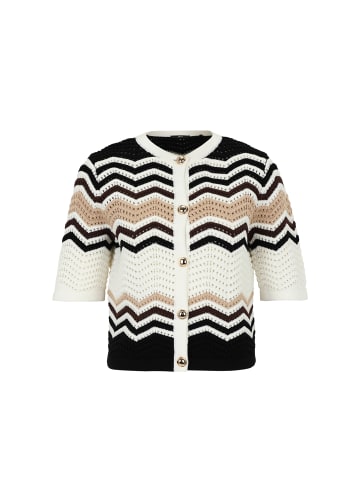 Zero  Strickjacke mit Zickzackmuster in Patch CreamBlack