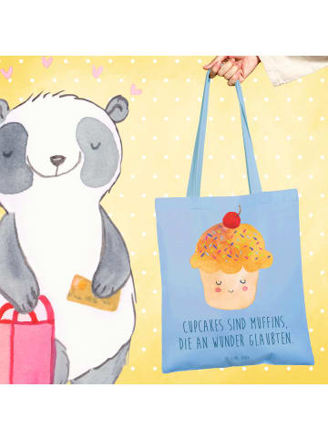 Mr. & Mrs. Panda Tragetasche Cupcake mit Spruch in Sky Blue