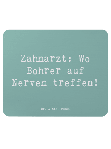 Mr. & Mrs. Panda Mauspad Spruch Zahnarzt Nerven mit Spruch in Meeresbrise
