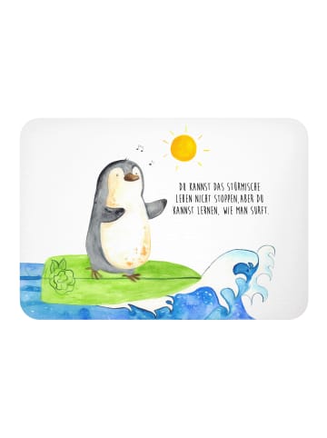 Mr. & Mrs. Panda Magnet Pinguin Surfer mit Spruch in Weiß