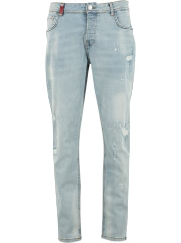 2Y Premium 2Y Premium CARLOS DESTROYED SLIM FIT JEANS in iceblue