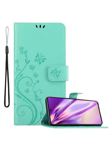 cadorabo Hülle für Samsung Galaxy A91 / S10 LITE / M80s in FLORAL TÜRKIS