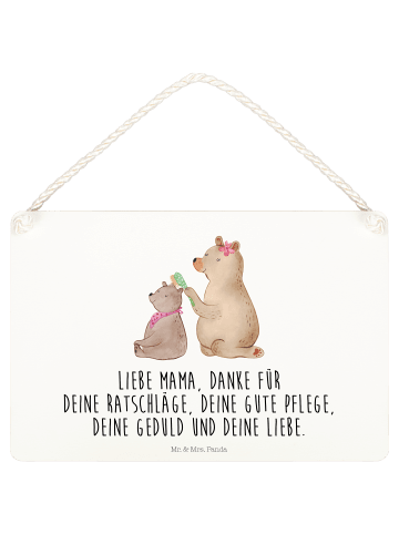 Mr. & Mrs. Panda holzbild Bär Kind mit Spruch in Weiß