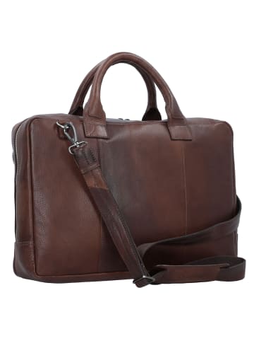 Plevier Vintage Bill Aktentasche Leder 40 cm Laptopfach in braun