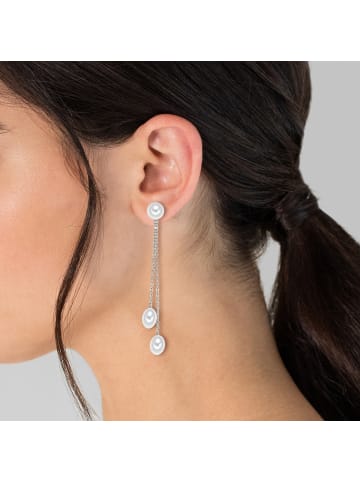 Valero Pearls Ohrhänger Sterling Silber Süßwasser-Zuchtperle in silber
