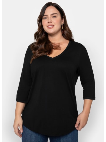 sheego 3/4-Arm-Shirt in schwarz