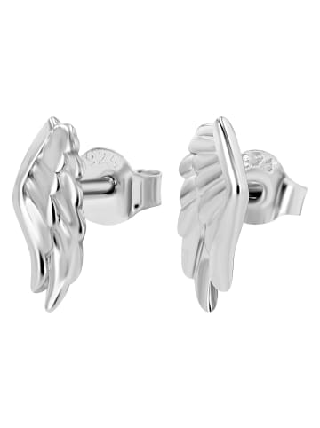 Adeliás Damen Ohrringe – Ohrstecker Flügel aus 925 Silber in silber