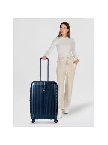 Polestream Paris 4 Rollen Trolley 69 cm mit Dehnfalte blue metallic