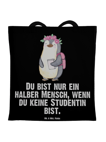 Mr. & Mrs. Panda Tragetasche Studentin Herz mit Spruch in Schwarz