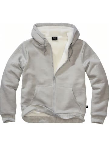 Brandit Jacke "Sweatjacket Teddylining" in Grau
