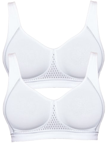 SUSA 2er Pack Sport BH Move medium in Weiss Weiss