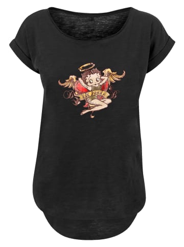 F4NT4STIC Long Cut T-Shirt Betty Boop Lil Angel Tattoo in schwarz
