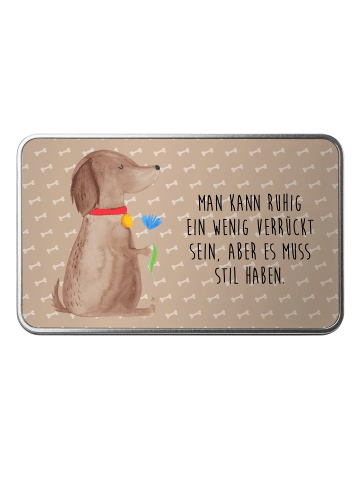 Mr. & Mrs. Panda Metalldose Hund Blume mit Spruch in Hundeglück
