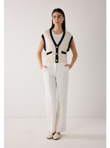 More & More sportive, gerade Hose, Bügelfalte in offwhite