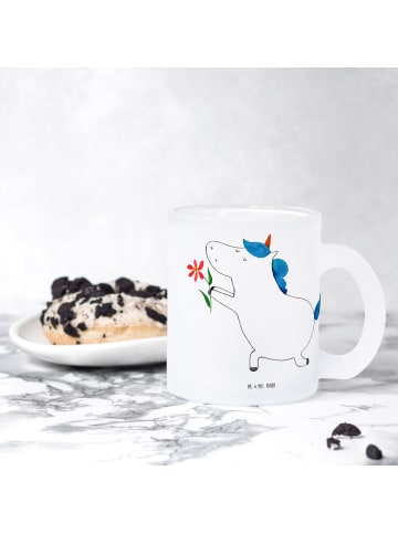 Mr. & Mrs. Panda Tee Tasse Einhorn Blume ohne Spruch in Transparent