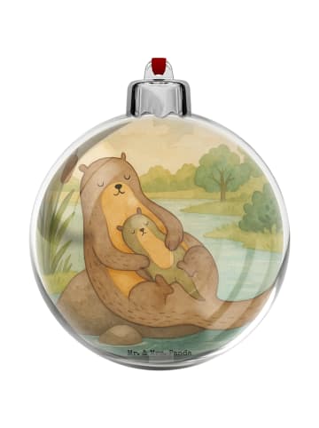 Mr. & Mrs. Panda Transparente Weihnachtskugel Otter Kind Design ... in Weiß