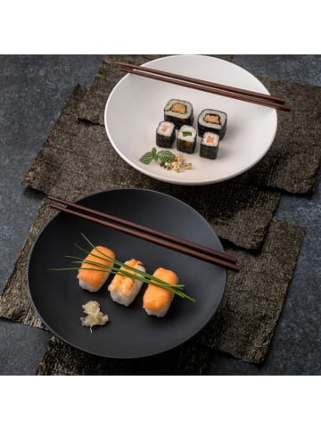 Villeroy & Boch 6er Set Schale flach Manufacture Rock ø 23,5 cm in schwarz