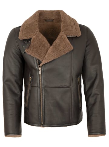 JILANI Lammfell-Lederjacke in Braun