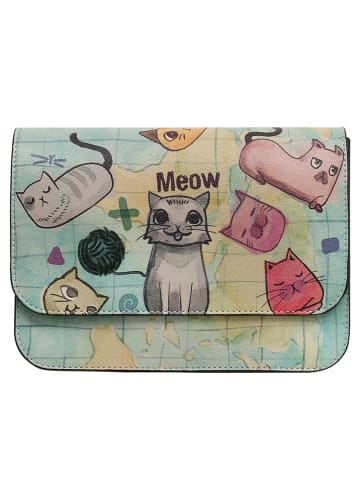Dogo Y-generation Clutch - Cats of the World in Blau