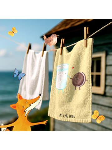 Mr. & Mrs. Panda Gästehandtücher Milch Keks ohne Spruch in Gelb Pastell